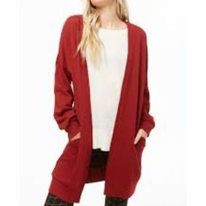 Forever 21 Long Light Terrycloth Jacket/Cardigan